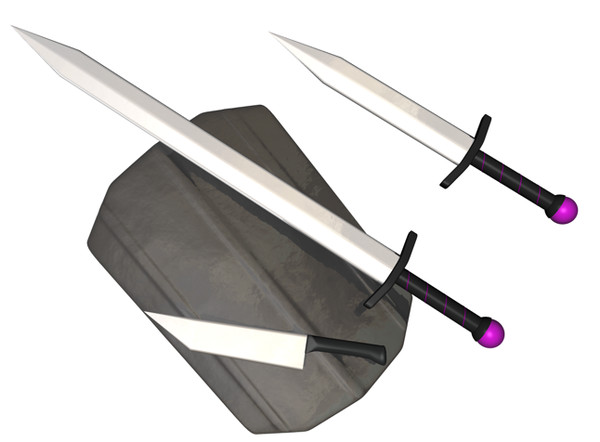 3d swords n sheild model - Swords n by Psy Studios